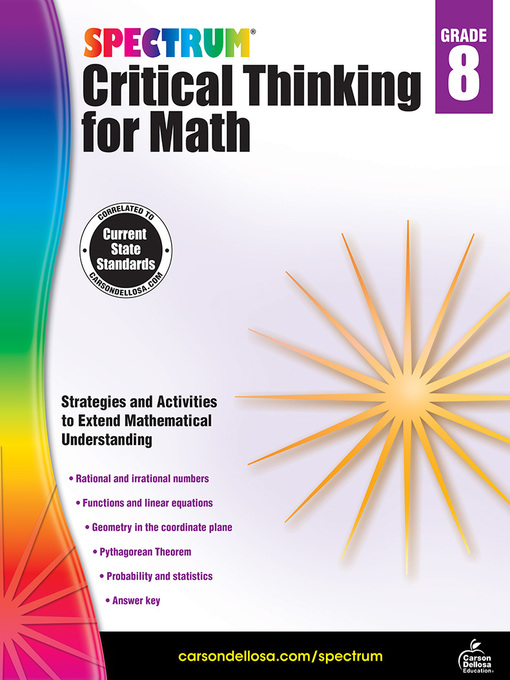 Title details for Spectrum Critical Thinking for Math, Grade 8 by Spectrum - Wait list